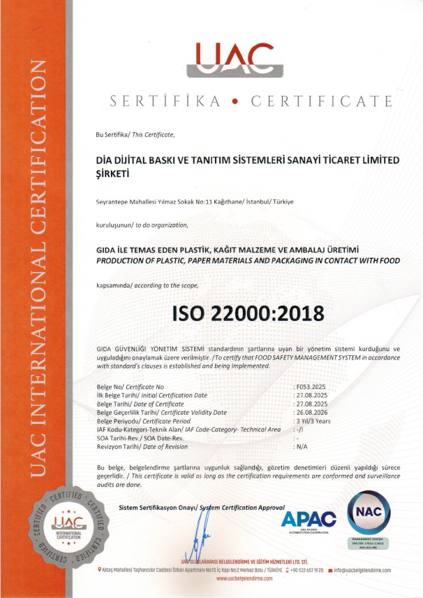 ISO 22000 Gıda Güvenliği Yönetimi