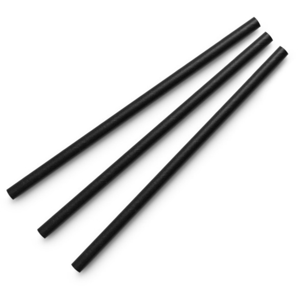 Siyah Kağıt Pipet (6×200 mm)